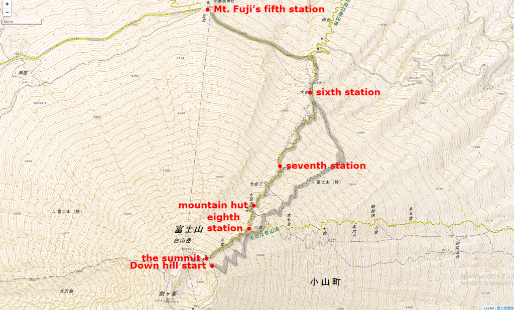 yoshida route map