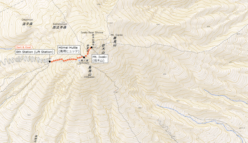 Mt. Iwaki's Hiking Course Map | When clicked, an enlarged view opens in a separate tab.